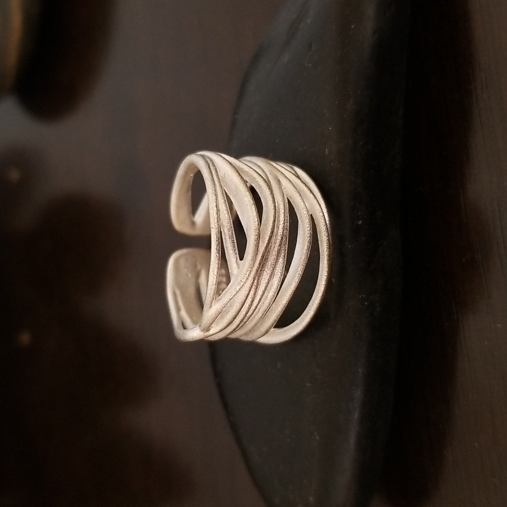 Elegant Brushed SILVER 925 Women's Ring